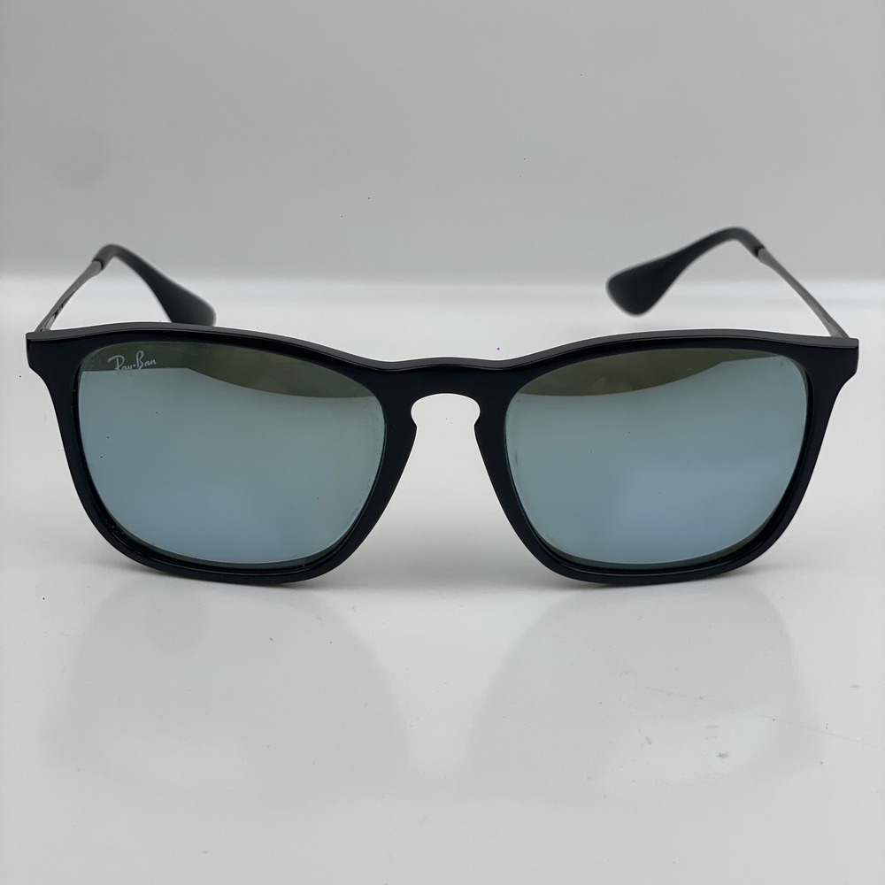 Ray-Ban Chris Sunglasses Black Silver Mirror RB4187 601/30 54-18 3N Unisex Rare
